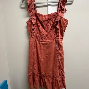 Vestique Coral Lace Mini Dress
